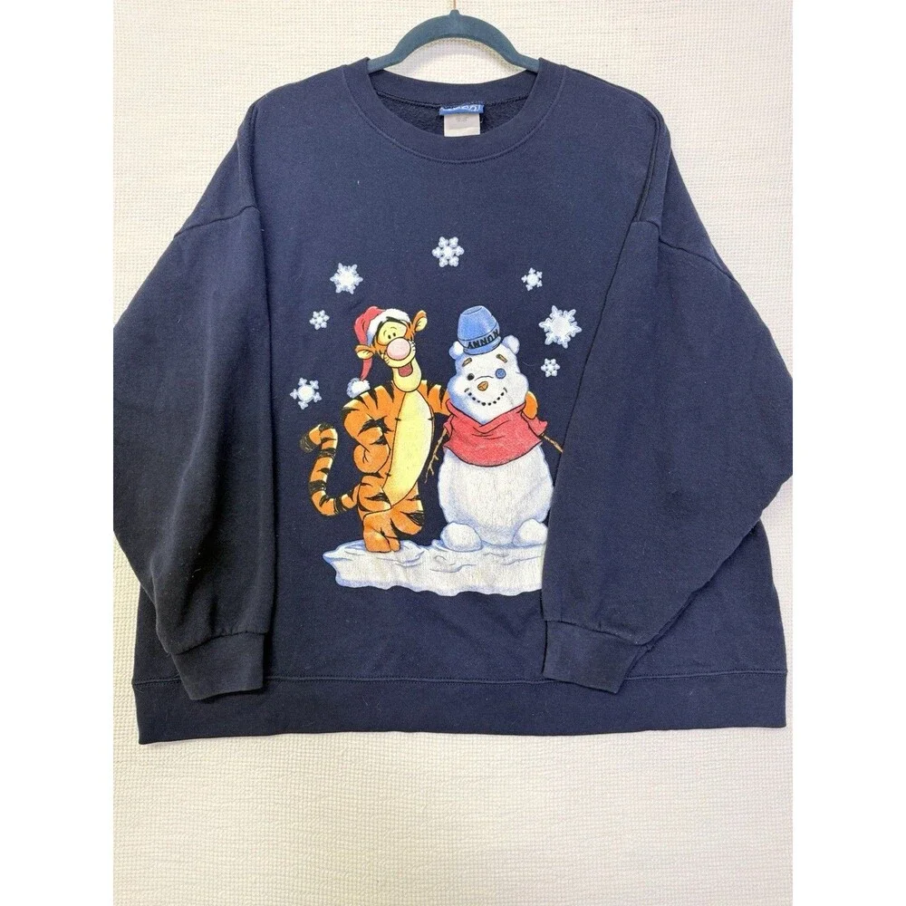 VTG Winnie the Pooh Disney 90’s Crew Neck Pull Over Women Christmas Sweater L/XL